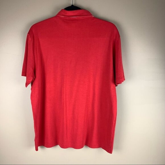 Men’s Red Golf Polo Shirt with Gingham Pattern Large - Picture 4 of 8